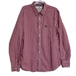 American Eagle Outfitters Vintage Fit Mens XL Plaid Pink/White Button Down